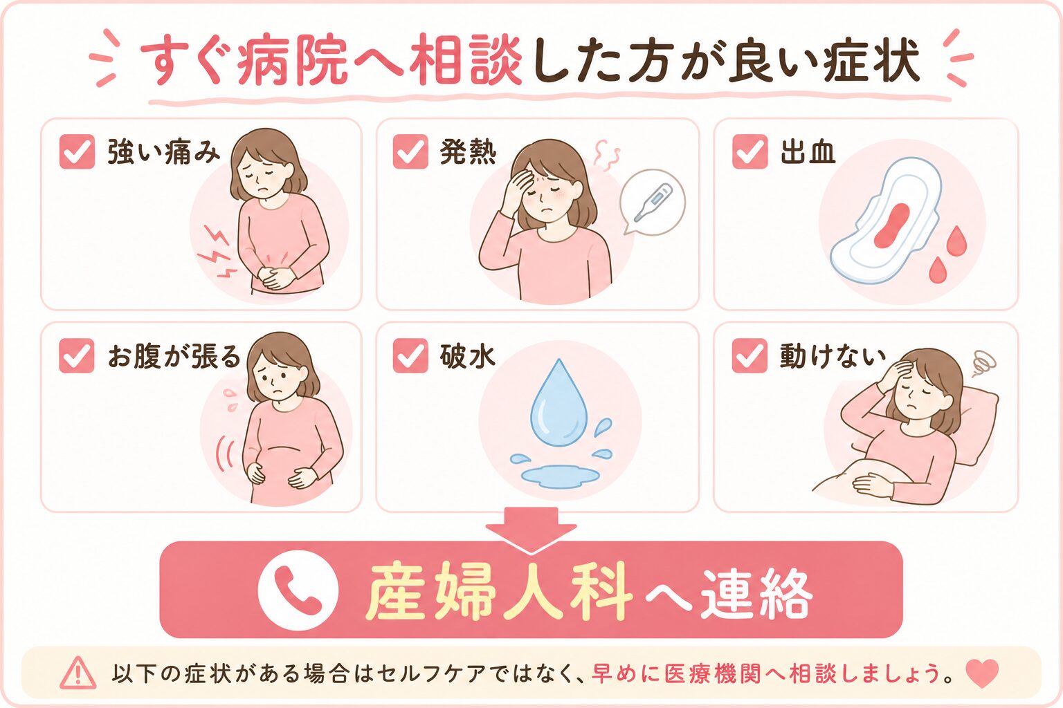すぐ病院へ相談した方が良い症状