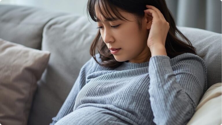 妊娠中に耳が詰まる原因は耳管開放症?すぐできる対処法と治る時期について解説します。