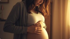 妊娠後期に皮膚が突っ張る原因は？お腹の張りとの違いと妊娠線予防ケアについて解説します。
