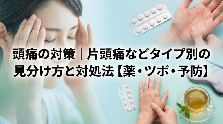 頭痛の対策｜片頭痛などタイプ別の見分け方と対処法【薬・ツボ・予防】