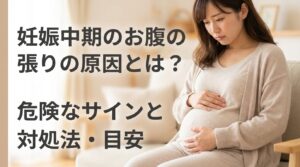 妊娠中期のお腹の張りの原因とは？危険なサインと対処法・目安